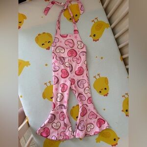 Altar'd State (Tulabee) Pink Heart Conversation Candy Flare One-Piece